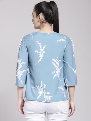 lace detail slit sleeved top - 15919133 - Standard Image - 3