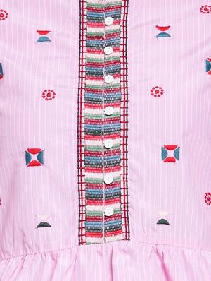 striped embroidered button detail top - 15919134 - Standard Image - 5