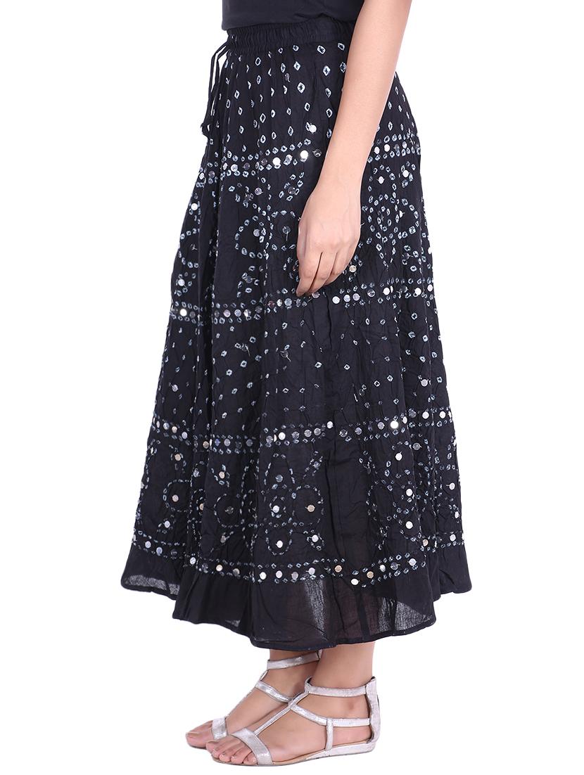 bandhani printed embellished a-line skirt - 15919183 - Zoom Image - 2