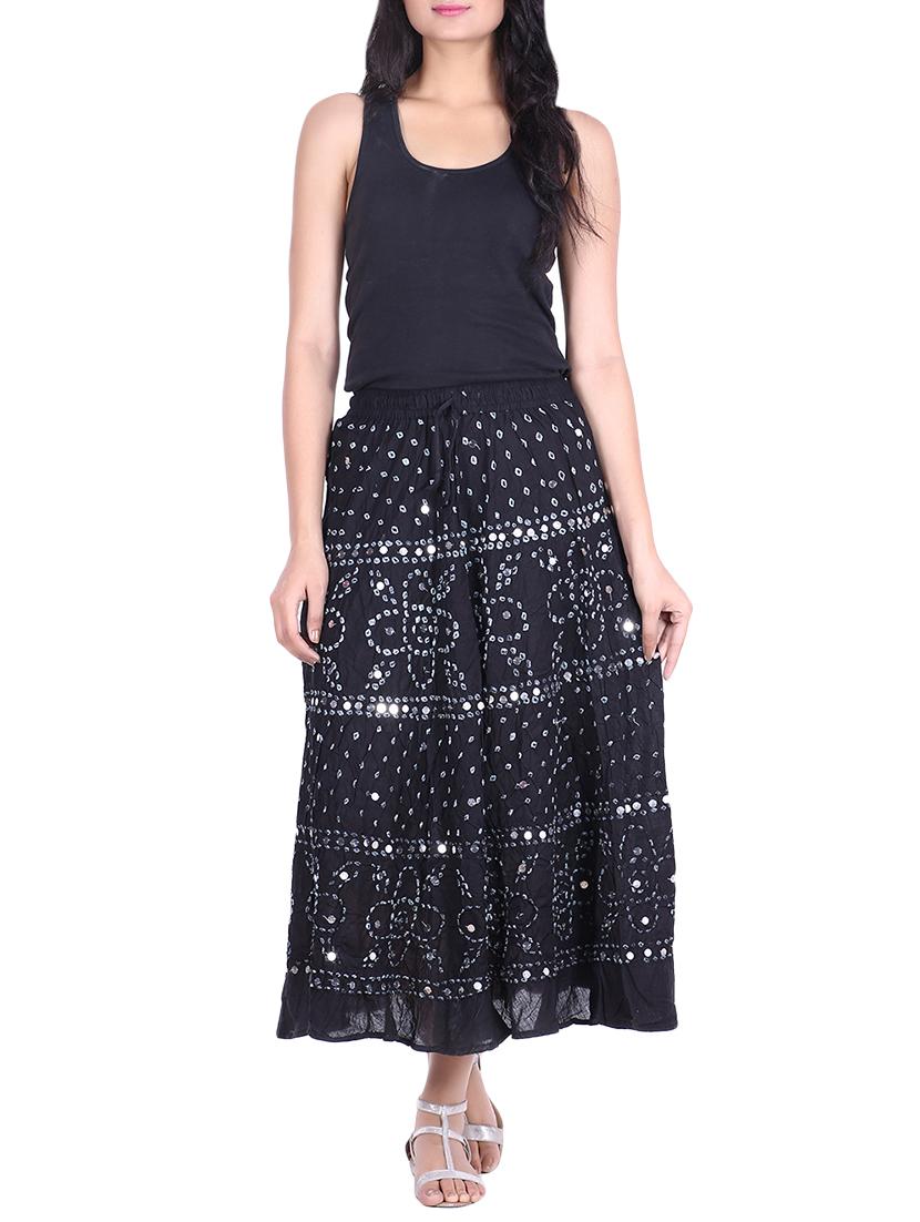 bandhani printed embellished a-line skirt - 15919183 - Zoom Image - 4