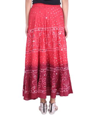 bandhani printed embellished a-line skirt - 15919184 - Standard Image - 3