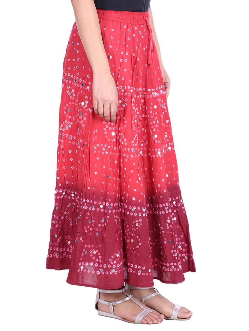 bandhani printed embellished a-line skirt - 15919184 - Zoom Image - 2