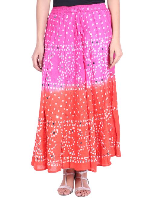 bandhani printed embellished a-line skirt - 15919186 - Standard Image - 1