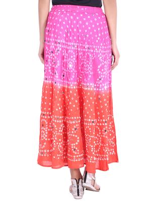 bandhani printed embellished a-line skirt - 15919186 - Standard Image - 3