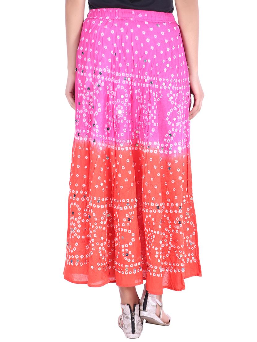 bandhani printed embellished a-line skirt - 15919186 - Zoom Image - 3
