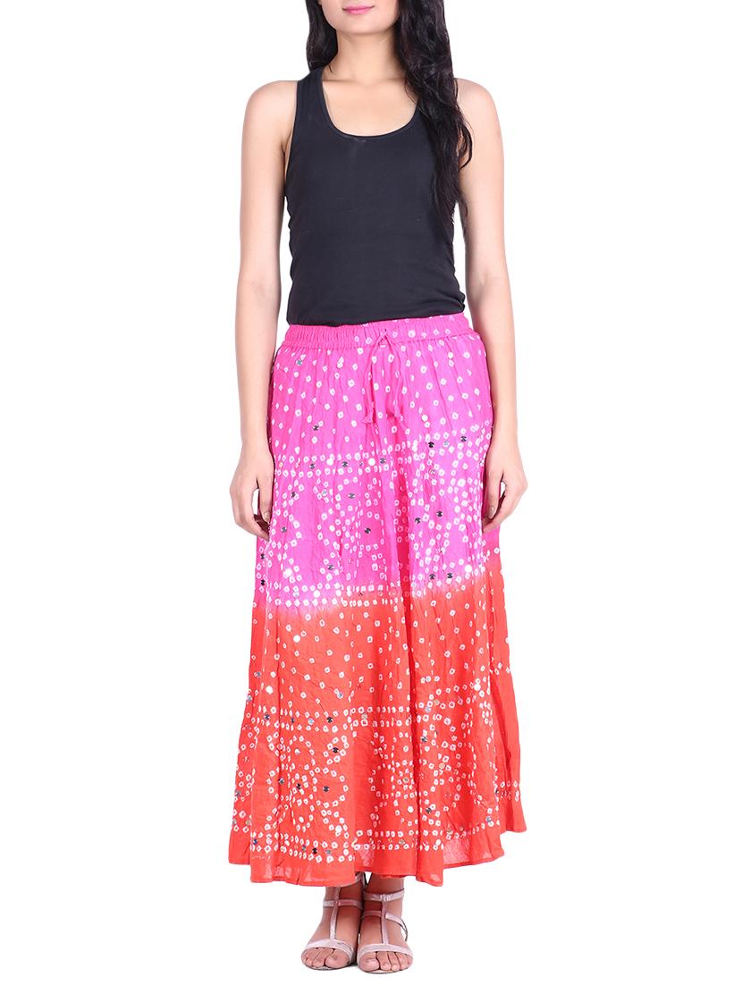 bandhani printed embellished a-line skirt - 15919186 - Zoom Image - 4