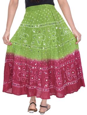 bandhani printed embellished a-line skirt - 15919188 - Standard Image - 3