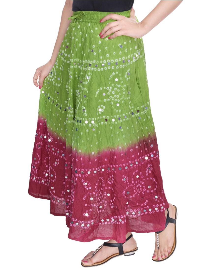 bandhani printed embellished a-line skirt - 15919188 - Zoom Image - 2