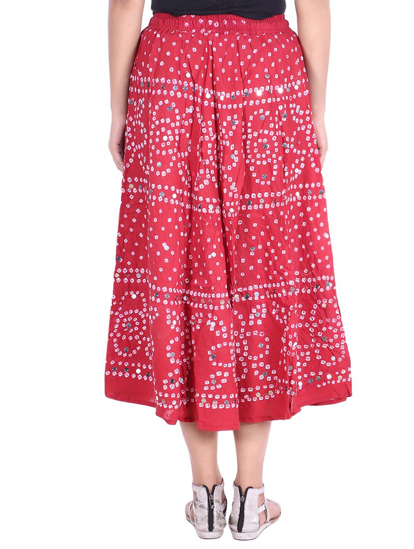 bandhani printed embellished a-line skirt - 15919189 - Zoom Image - 3
