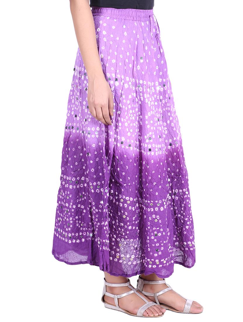 bandhani printed embellished a-line skirt - 15919190 - Zoom Image - 2