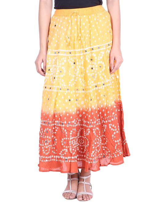 bandhani printed embellished a-line skirt - 15919191 - Standard Image - 1