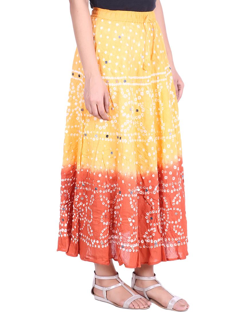 bandhani printed embellished a-line skirt - 15919191 - Zoom Image - 2