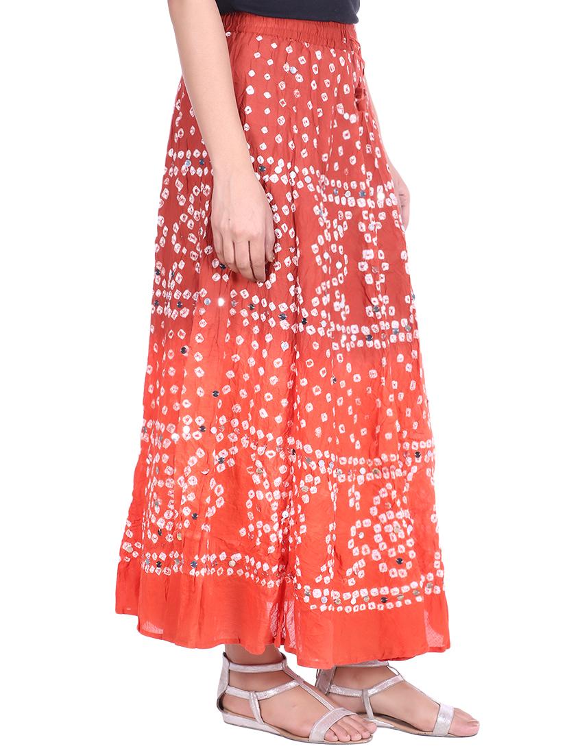 bandhani printed embellished a-line skirt - 15919192 - Zoom Image - 2