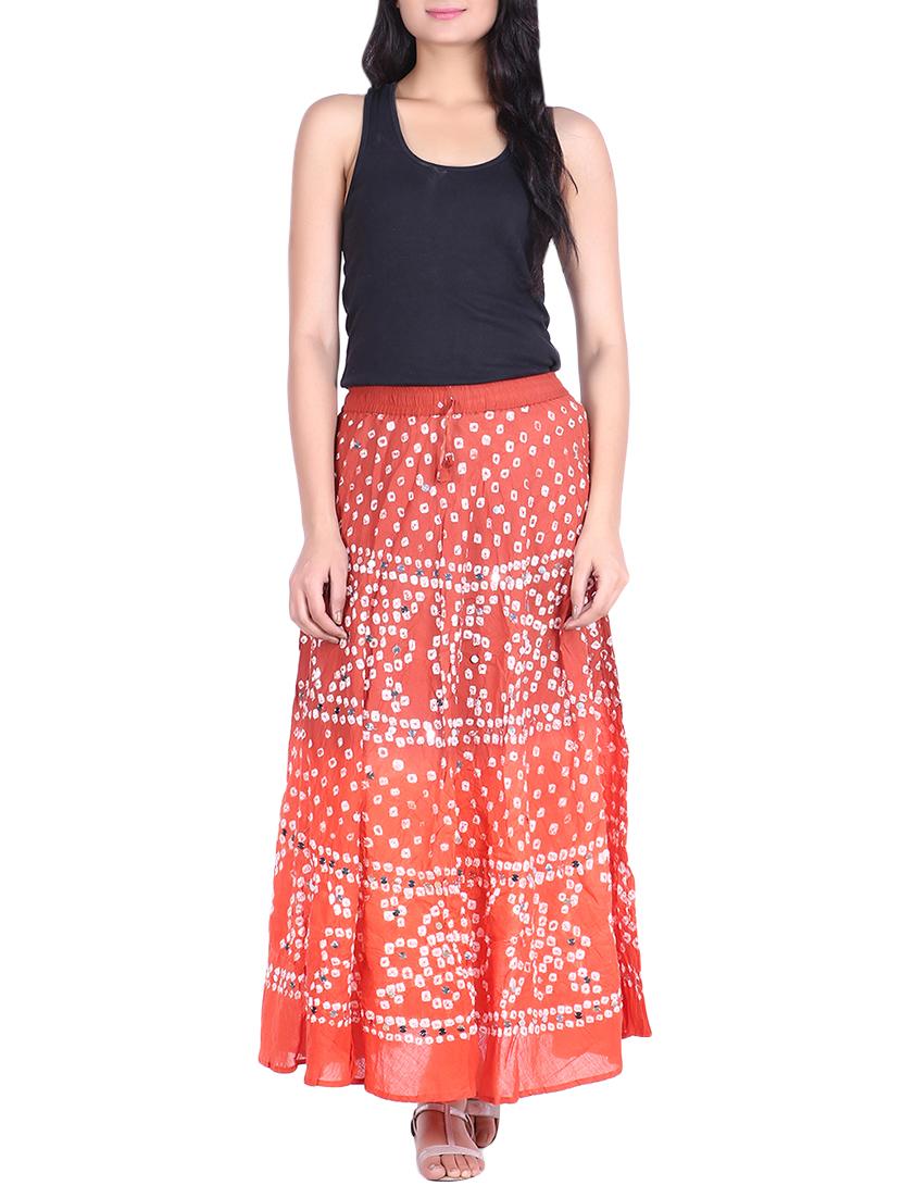 bandhani printed embellished a-line skirt - 15919192 - Zoom Image - 4