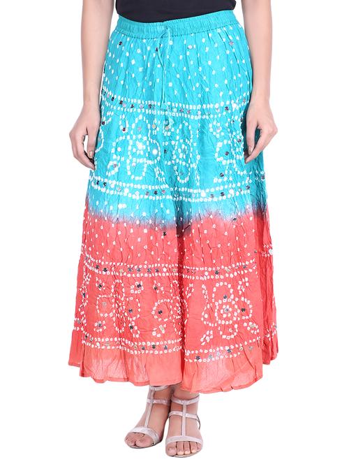 bandhani printed embellished a-line skirt - 15919194 - Standard Image - 1
