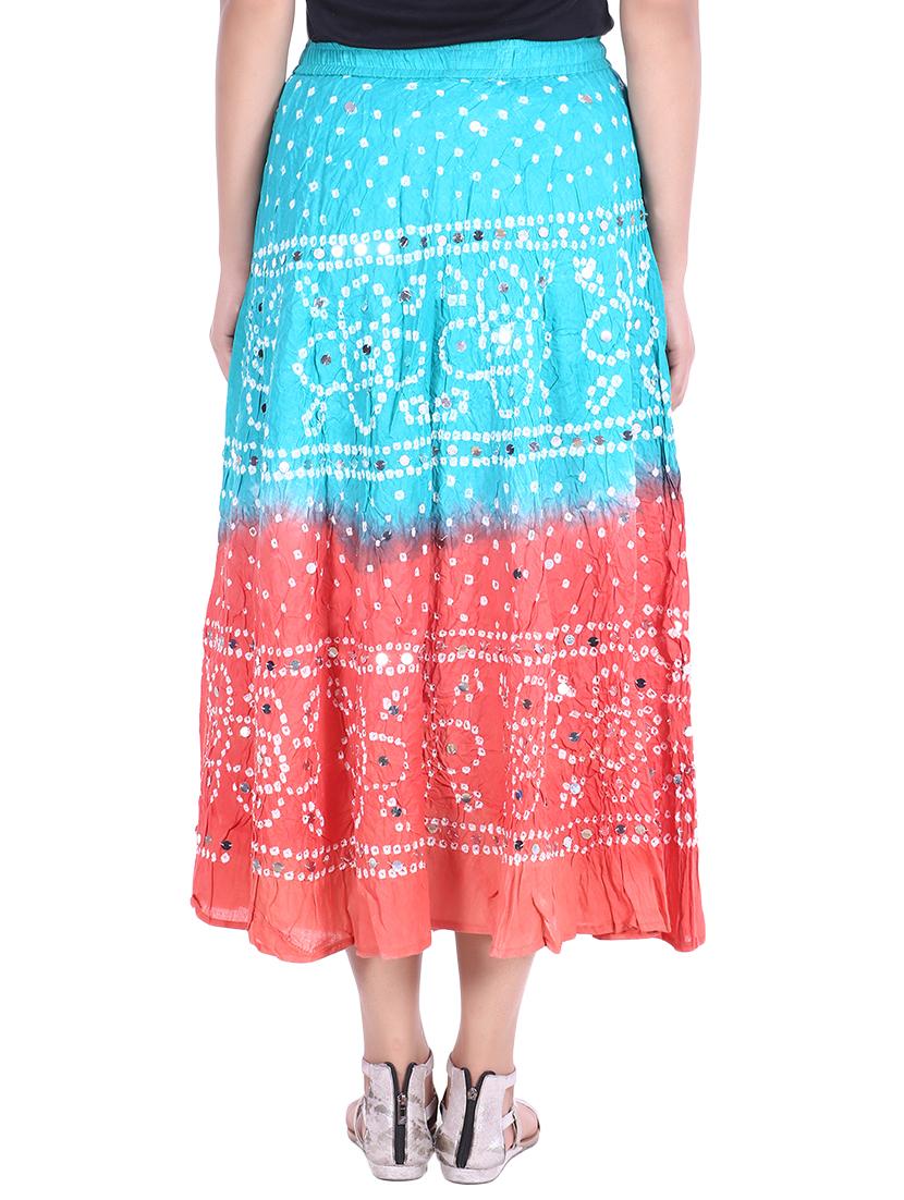 bandhani printed embellished a-line skirt - 15919194 - Zoom Image - 3