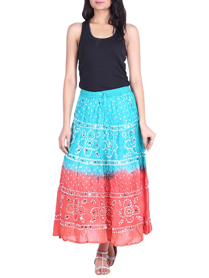 bandhani printed embellished a-line skirt - 15919194 - Zoom Image - 4