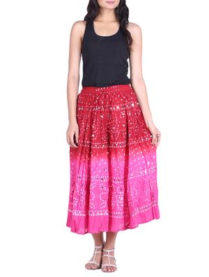 bandhani printed embellished a-line skirt - 15919195 - Standard Image - 4
