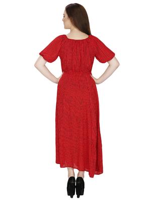 elasticated waist striped maxi dress - 15919235 - Standard Image - 3