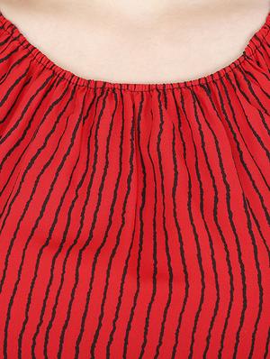 elasticated waist striped maxi dress - 15919235 - Standard Image - 4