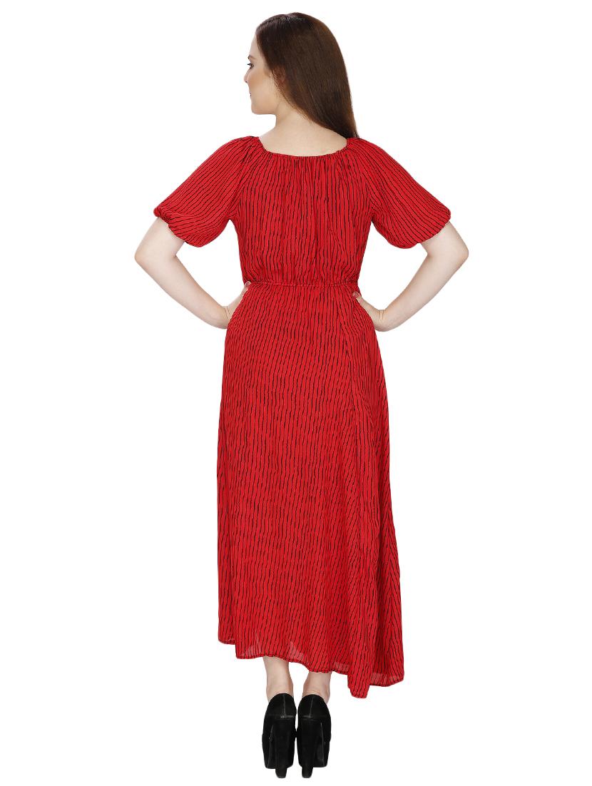 elasticated waist striped maxi dress - 15919235 - Zoom Image - 3