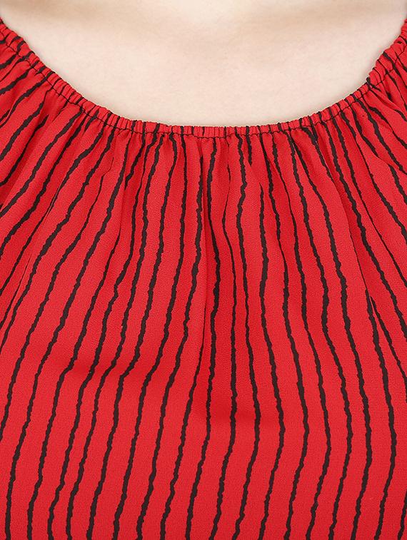 elasticated waist striped maxi dress - 15919235 - Zoom Image - 4