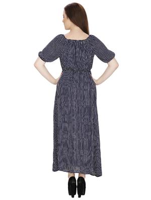 elasticated waist striped maxi dress - 15919237 - Standard Image - 3