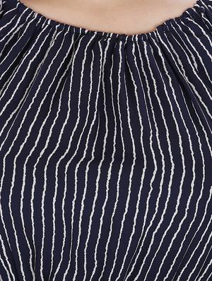 elasticated waist striped maxi dress - 15919237 - Standard Image - 4