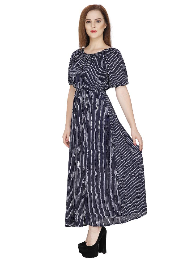 elasticated waist striped maxi dress - 15919237 - Zoom Image - 2