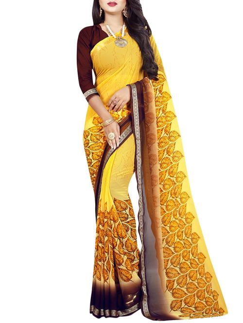 lace border placement printed saree with blouse - 15919254 - Standard Image - 1
