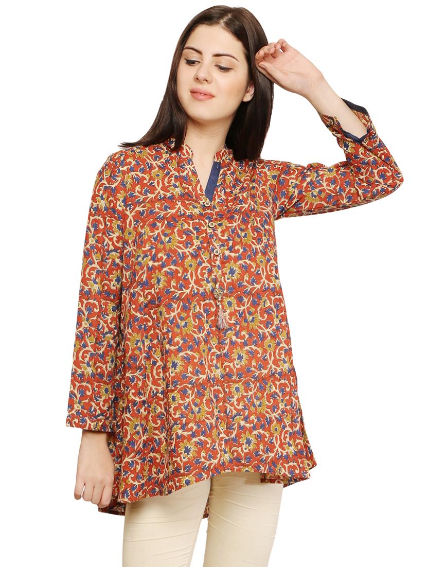 Kalamkari straight kurti - 15919403 - Zoom Image - 1