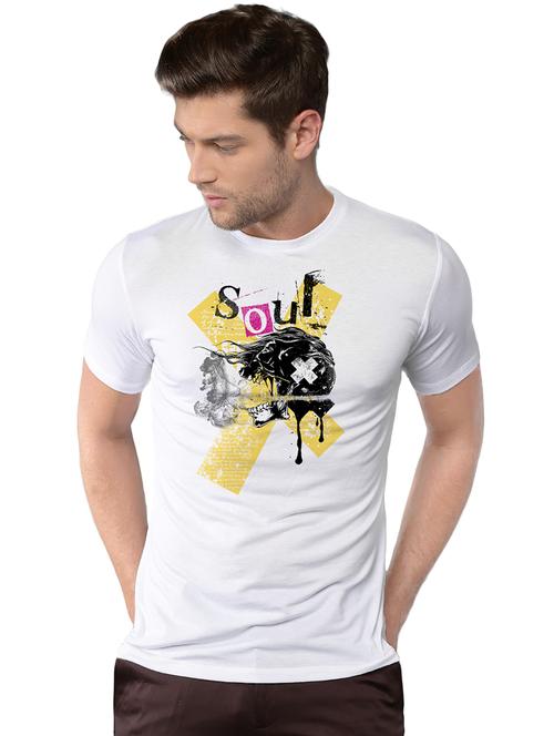 white polyester chest print tshirt - 15919404 - Standard Image - 1