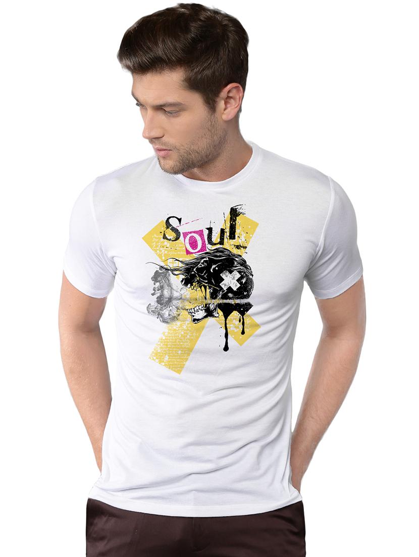 white polyester chest print tshirt - 15919404 - Zoom Image - 1