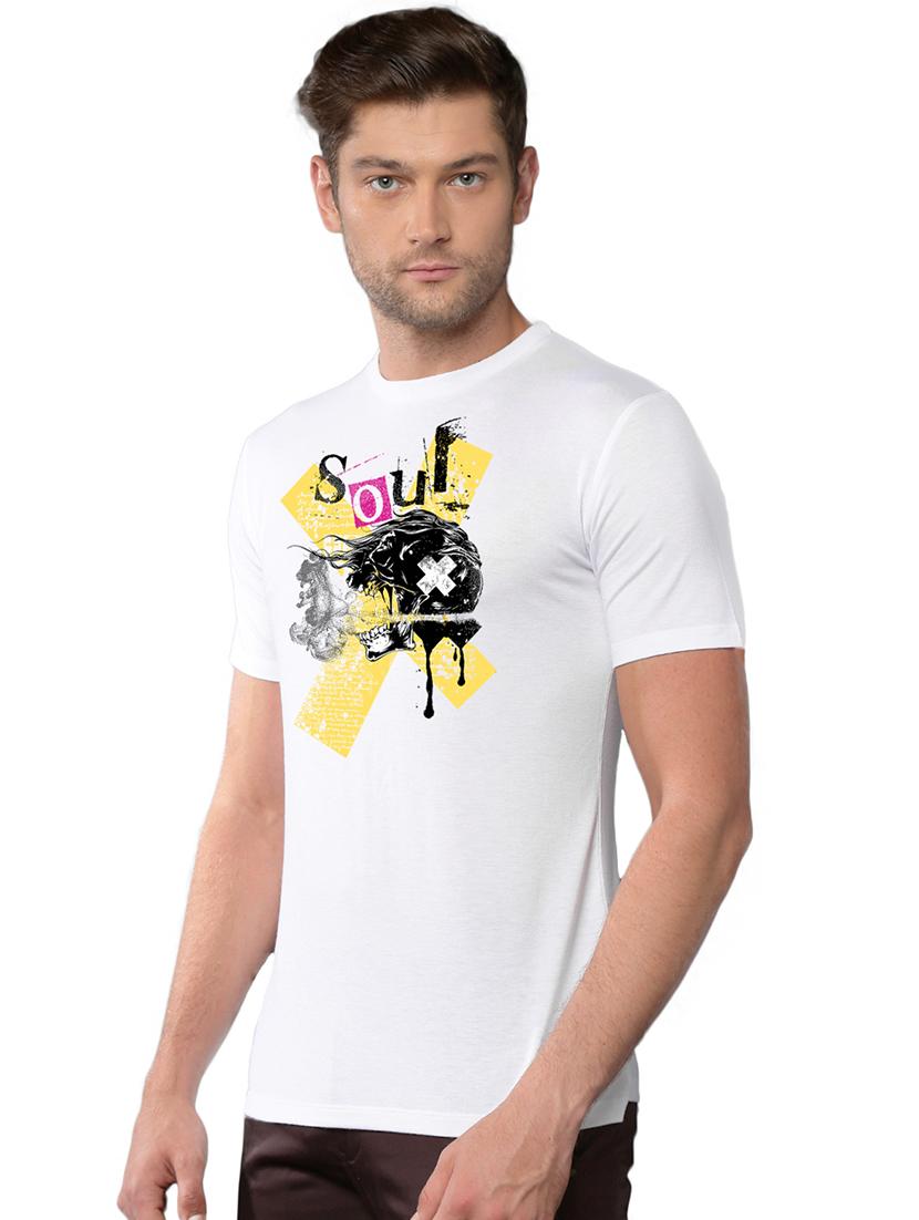 white polyester chest print tshirt - 15919404 - Zoom Image - 2