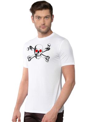 white chest print t-shirt - 15919410 - Standard Image - 2