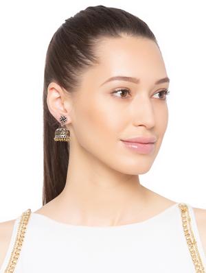multi colored brass jhumka earring - 15919457 - Standard Image - 3