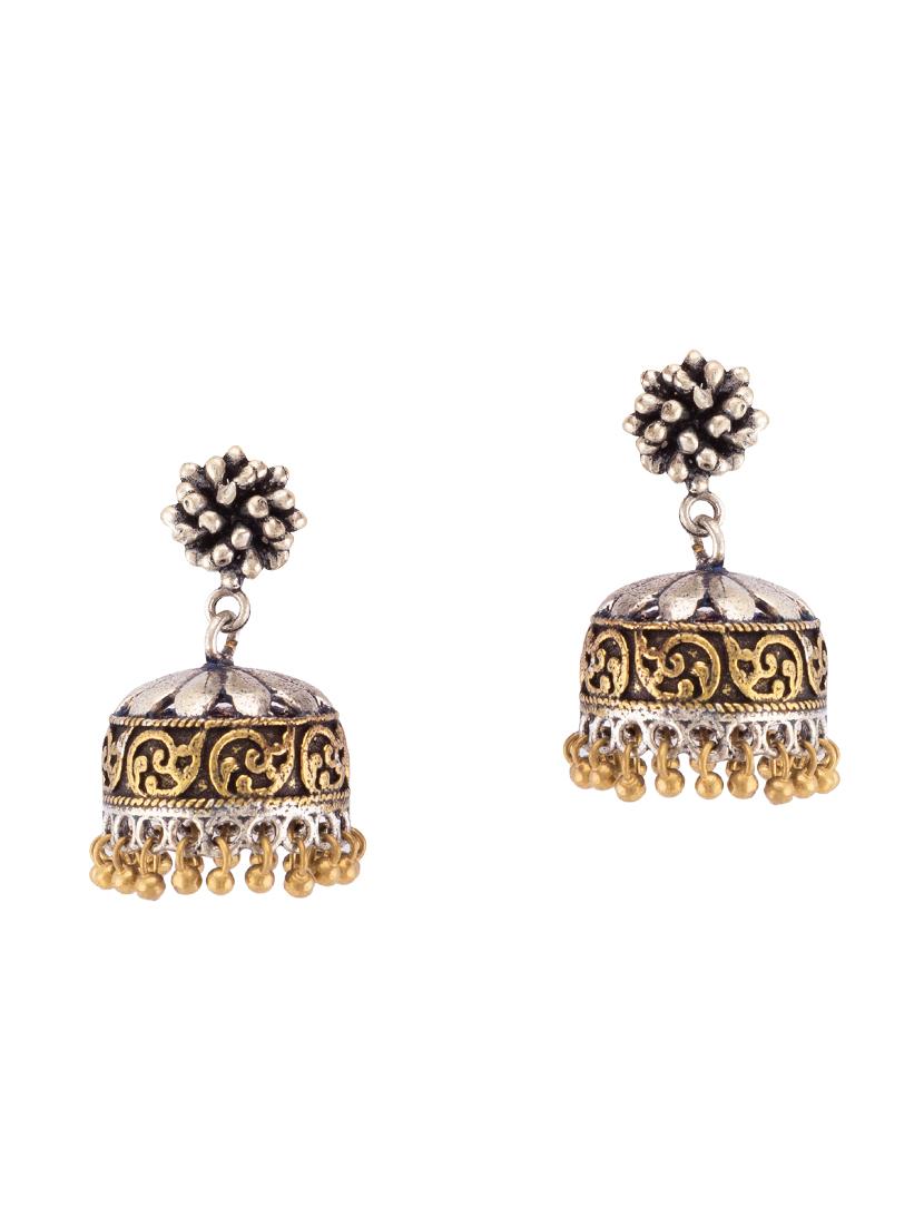 multi colored brass jhumka earring - 15919457 - Zoom Image - 1
