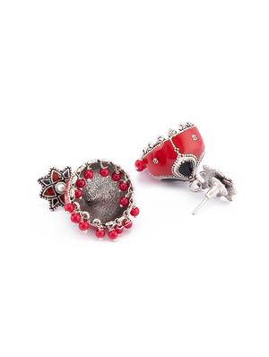 red brass jhumka earring - 15919462 - Standard Image - 2