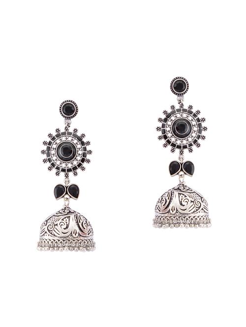black brass jhumka earring - 15919466 - Very Small Image - 1