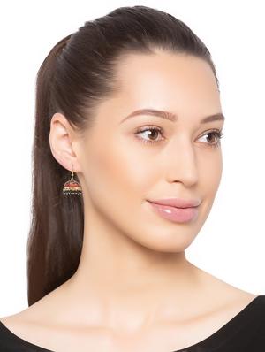 multi colored brass jhumka earring - 15919473 - Standard Image - 3