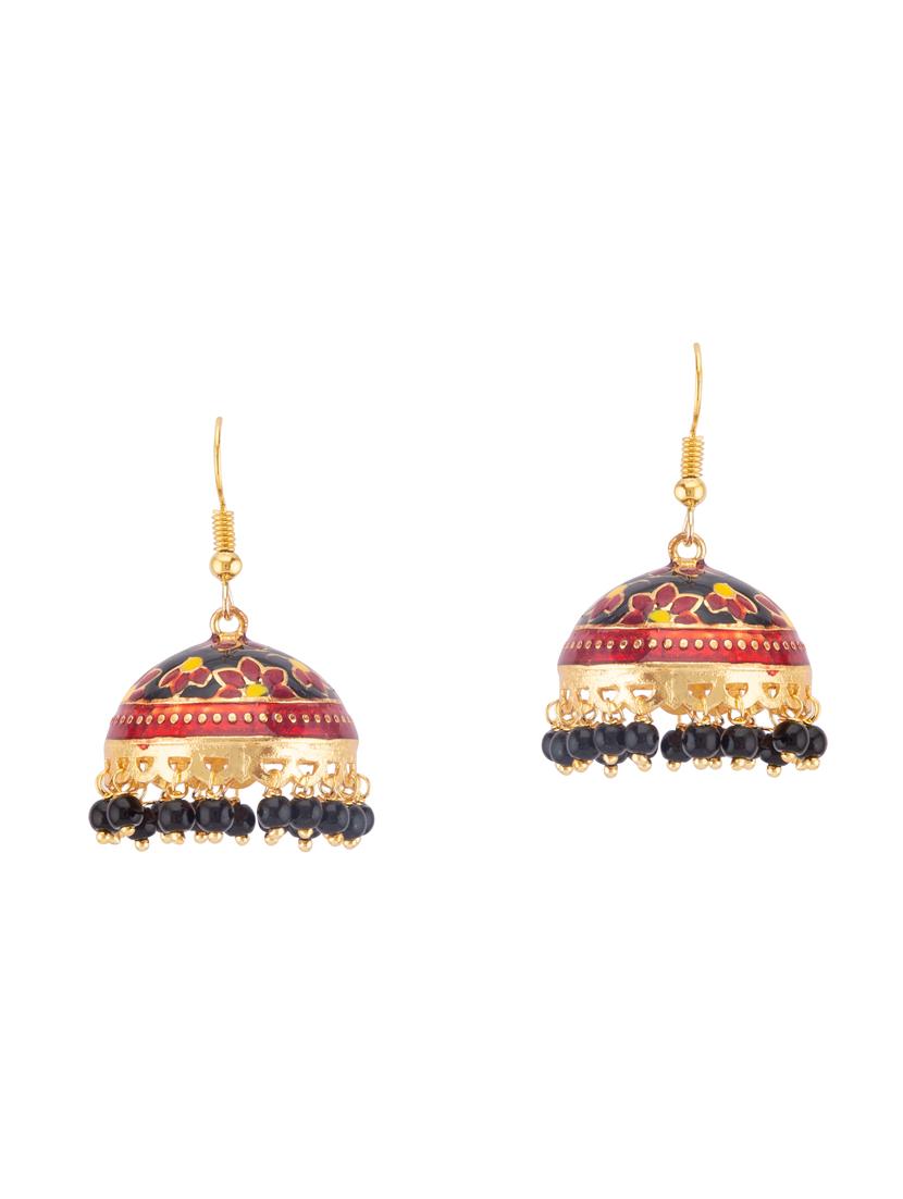 multi colored brass jhumka earring - 15919473 - Zoom Image - 1