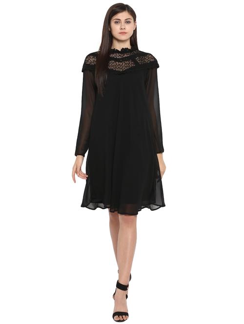 embellished lace a-line dress - 15919498 - Standard Image - 1