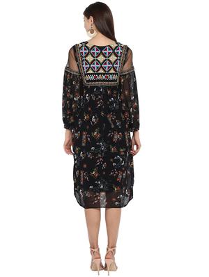 mesh panel embroidered dress - 15919502 - Standard Image - 3