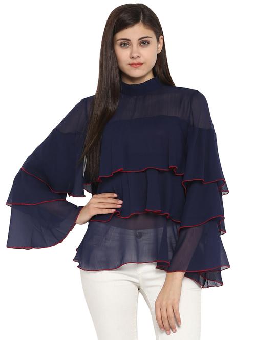 mock neck tiered top - 15919539 - Standard Image - 1