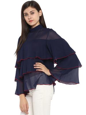 mock neck tiered top - 15919539 - Standard Image - 2