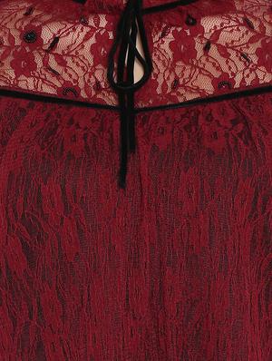 tie-knot floral lace embellished top - 15919591 - Standard Image - 4