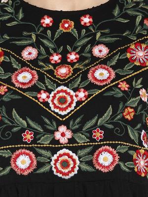 dobby detail embroidered top - 15919595 - Standard Image - 5