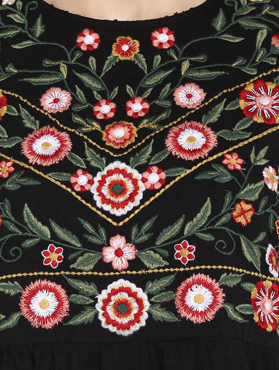 dobby detail embroidered top - 15919595 - Zoom Image - 5