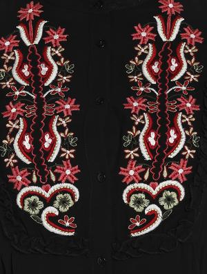 black polyester blouson top - 15919603 - Standard Image - 5