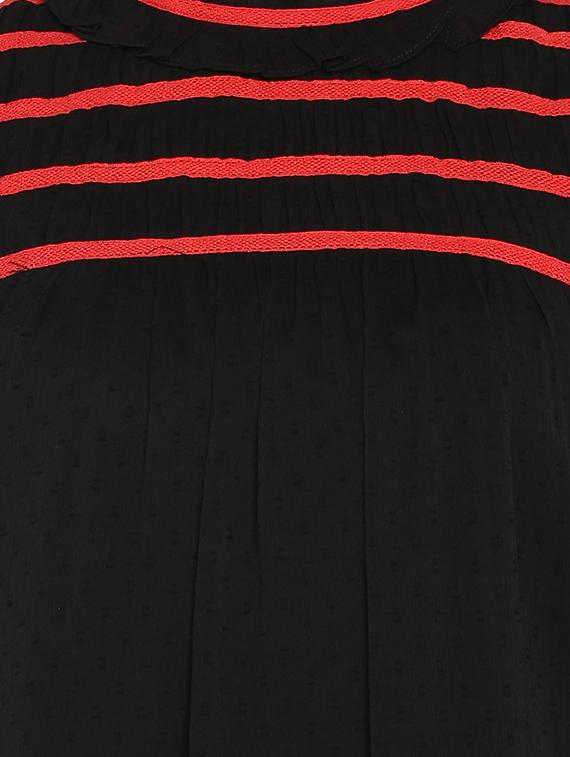 black polyester blouson top - 15919613 - Zoom Image - 4